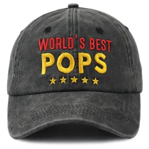 Pops Gifts for Grandpa, Funny Pop Pop Hats for Men, World's Best Papa Baseball Cap, Fathers Day Retirement Christmas Birthday Gifts for New Pawpaw Dad
