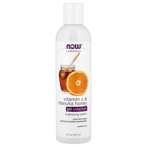 NOW Foods Solutions, Vitamin C & Manuka Honey Gel Cleanser, 8 fl oz (237 ml)