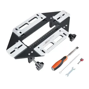 Door Hinge Jig And Template Kit, Aluminum Alloy Woodworking Hole Opener, Slotting Locator, Flexible Wooden Door Hinge Hole Guide, Hinge Groove Template For Door Hinge And Door Lock Installation