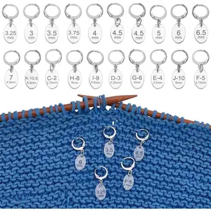 20 count Oval Number Stitch Markers, Clear  Crochet Stitch Marker Charms with 304 Stainless Steel Clasps for Knitting Weaving Sewing Accessories Quilting