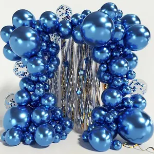 Metallic Balloon Garland Kit, 1 Set Solid Color & Confetti Balloon Arch Kit, Latex Balloon for Birthday Party Wedding Baby Shower Decoration