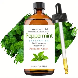 120ML Peppermint Aromatic Essential Oil, Aromatherapy, Long-Lasting Scent, Home Use, Nail Hair Skin Care, Massage Diffuser Humidifier, Unisex, Meditation Gift