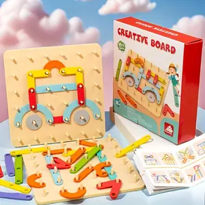 Creative Wooden Pegboard Toy Featuring Letters, Numbers, And Geometric Shapes, Designed for Educational Purposes. It'S a Great Interactive Toy for Children, Suitable for Both Boys And Girls, Perfect As a Gift for Birthdays, Halloween, And Christmas