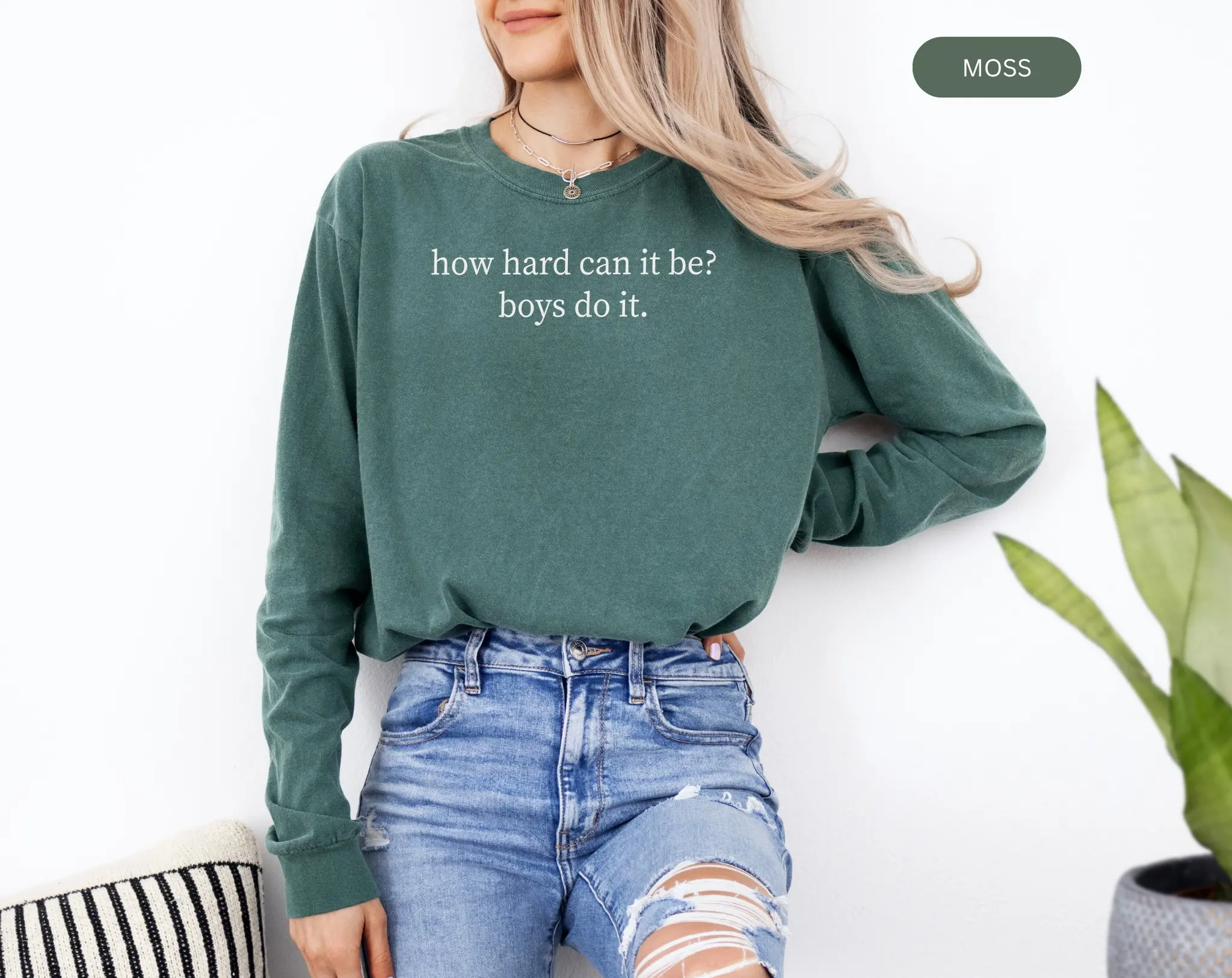How Hard Can It Be Boys Do It Funny Shirt, Sarcastic Feminist Graphic Tee, Comfort Colors Minimalist Quote Shirt, Sassy Womens T-Shirt, Empowerment Tee, Funny Text Graphic Shirt, Bold Statement Tee for Women