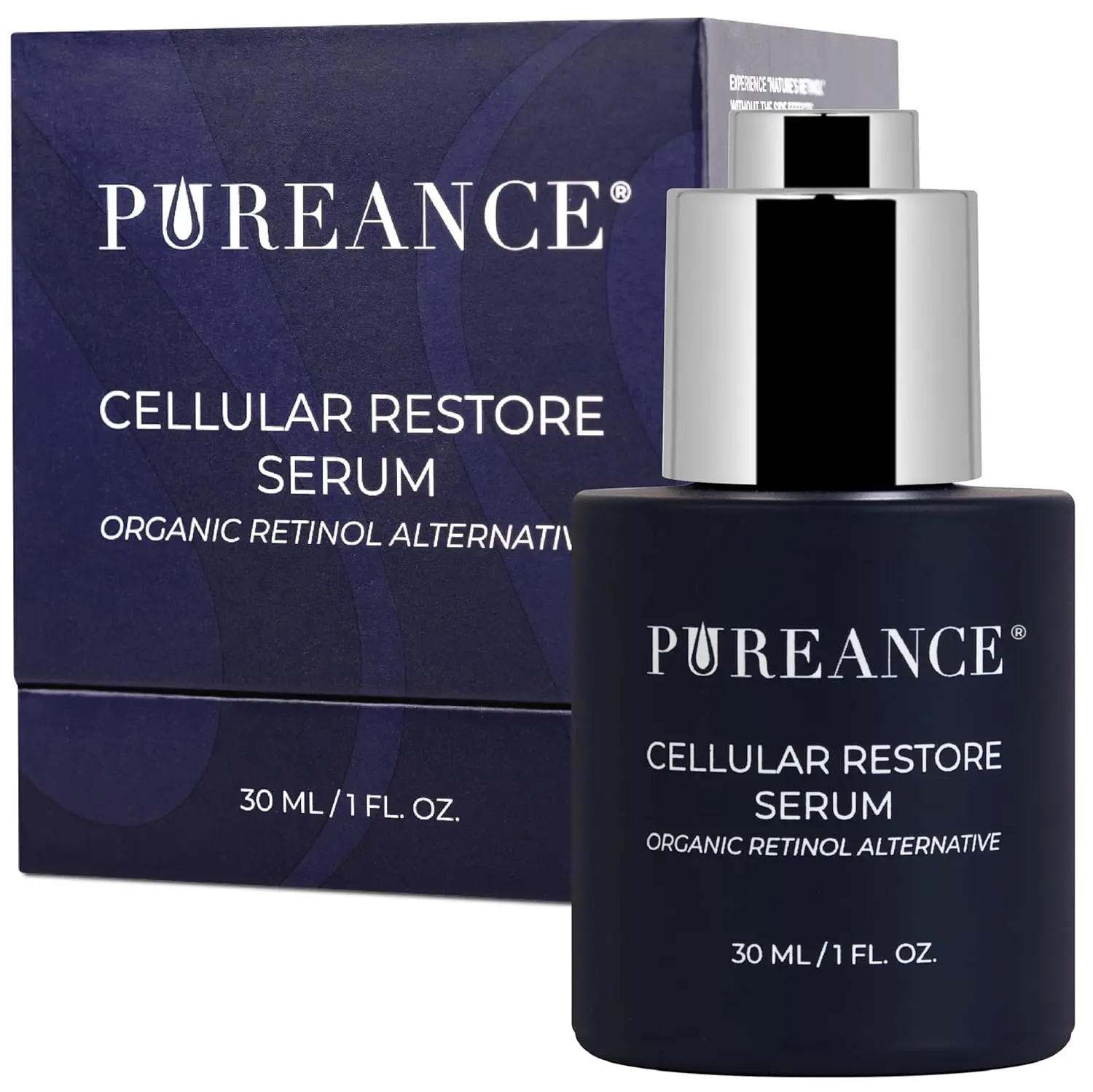 PUREANCE Cellular Restore Serum with Hyaluronic Acid & Bakuchiol - Hydrating Anti-Aging Formula for Face & Neck to Boost Firmness, Lightweight for Adults with Sensitive Skin, Promotes Glowing Skin