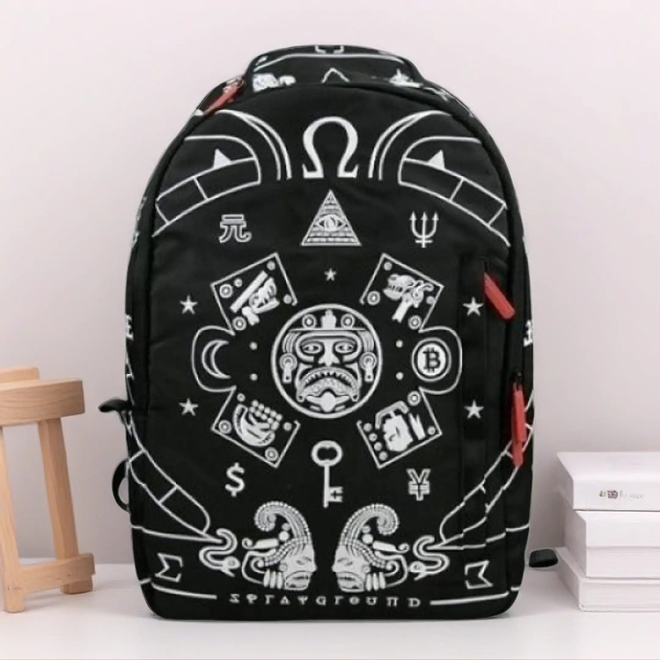 NWT Sprayground AI Geometric Patterned Backpack School Travel UNISEX SPRAYGROUND AFRICAN INTELLIGENCE HIGHER REALM | Mercari main image 3