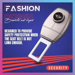 Car seat belt silver buckle clip lock extender  For BMW Mini Cooper R56 R50 R53 F56 R60 2011 2012 2013 2018 2019