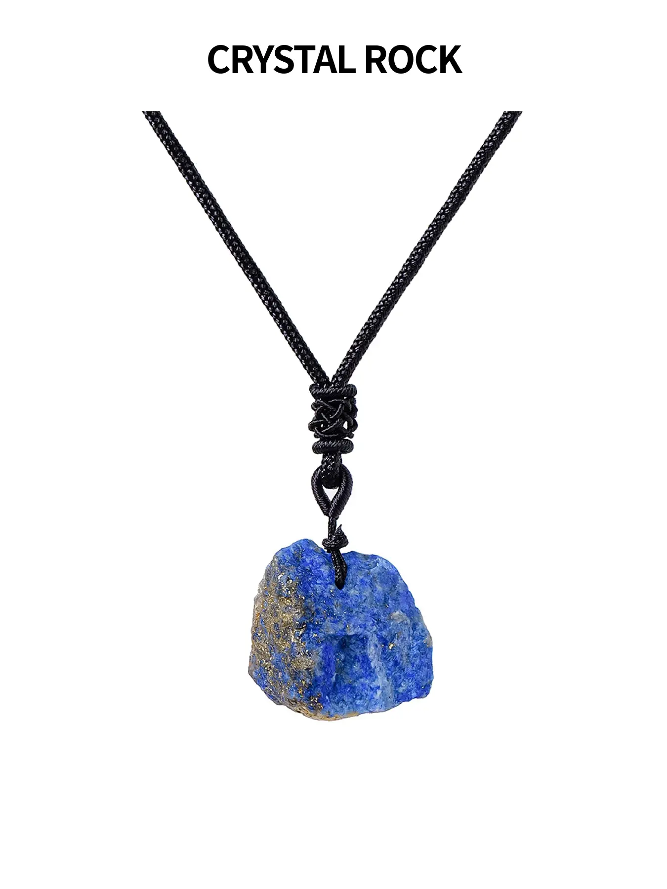 Crystal Raw Stone Pendant Design Necklace, Irregular Shape Lapis Lazuli Jewelry, Spiritual Healing Meditation Yoga, Gift for Any Occasion