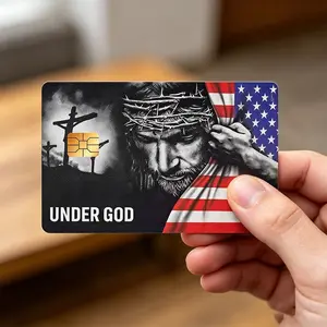 Under God Christian Credit Card Skin Sticker, Patriotic American Flag Debit Card Cover, Faith Bank Card Decal