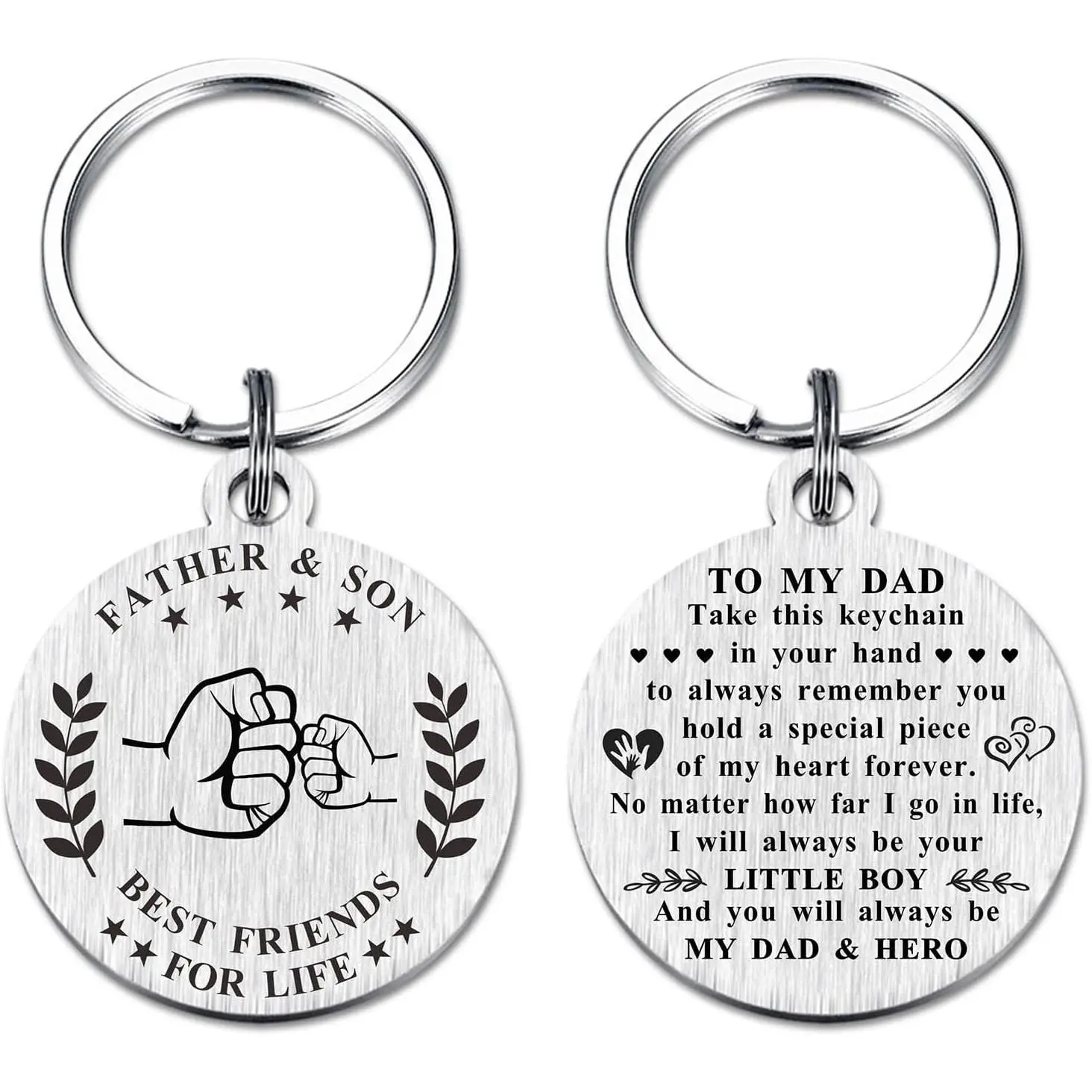Fathers Day Dad Gifts from Son -  for Dad -  Dad Ever Key Chain - I'll Always Be Your Little Boy Keyring