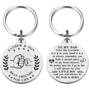 Fathers Day Dad Gifts from Son -  for Dad -  Dad Ever Key Chain - I'll Always Be Your Little Boy Keyring