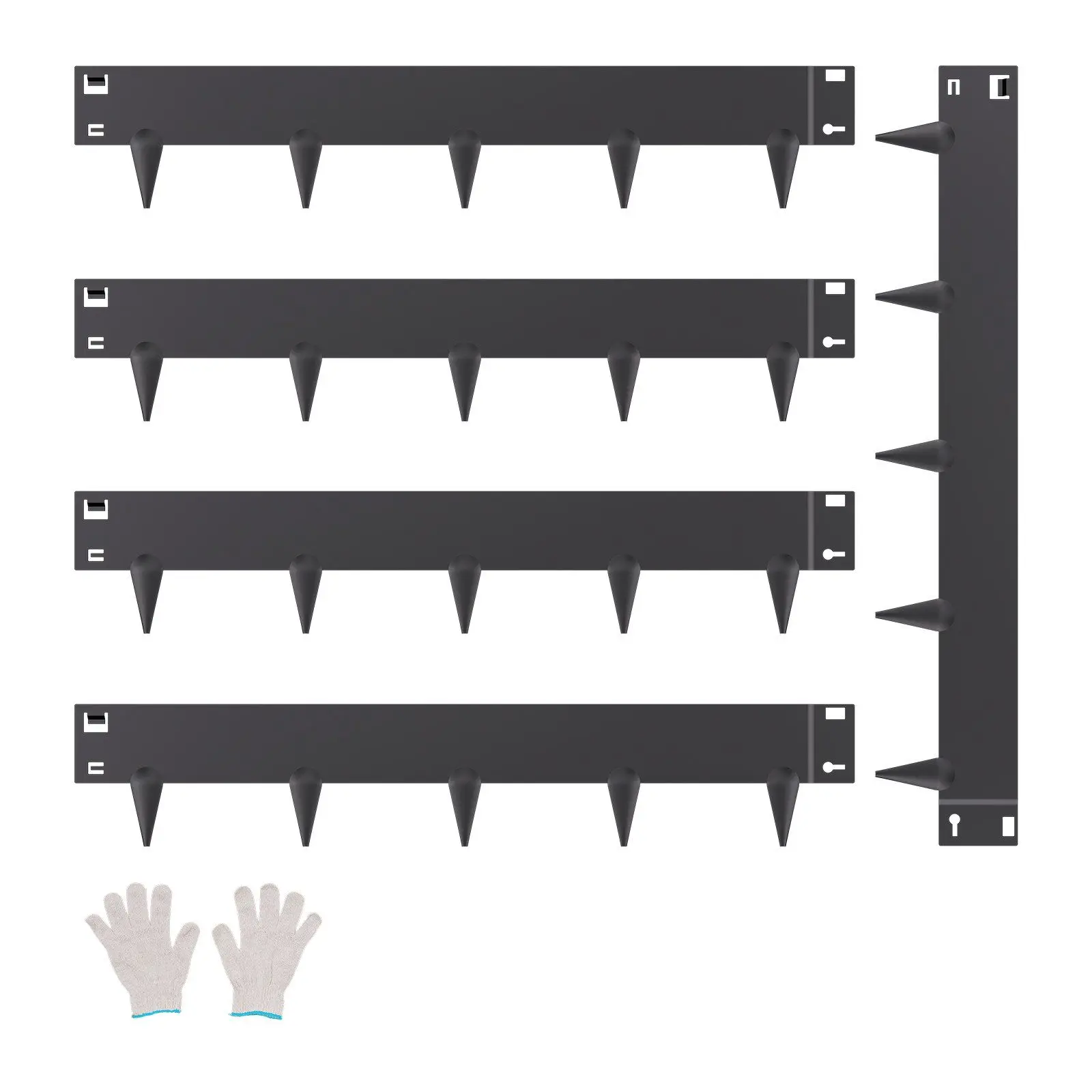 VEVOR Steel Landscape Edging 5 Packs 39 x 4in Rust-Resistant Edging Border Black