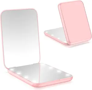 LED Compact Makeup Mirror – 1X/3X Magnification | Portable Travel Mirror with Lights | Pocket-Friendly, Foldable, Perfect Gift for Women & Girls Gadgexo