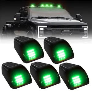 5 pcs Solar Powered Cab Lights for Truck, Green Light, Wireless Solar Cab Lights for Truck Solar roof car decor cab light