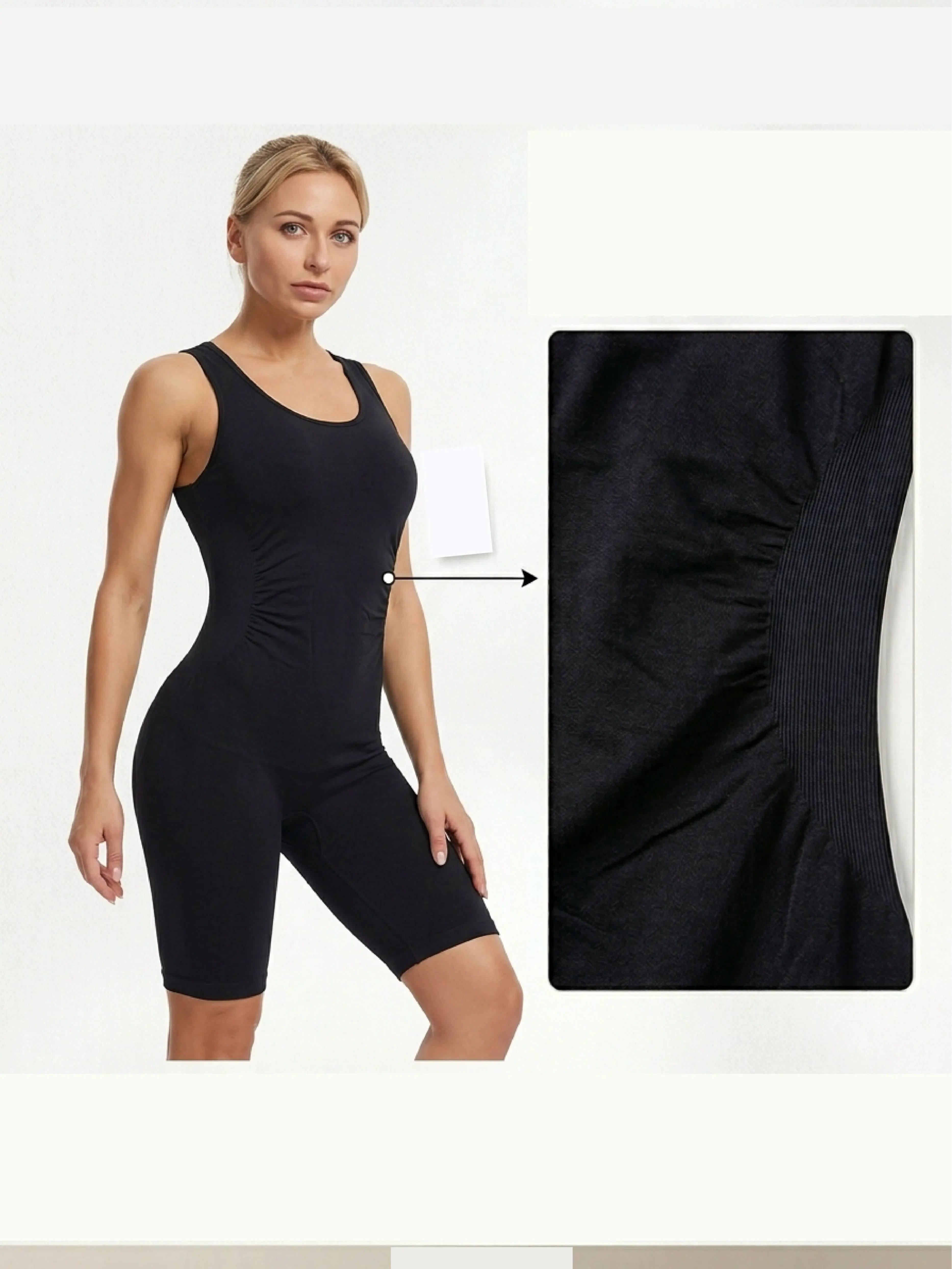 Women Seamless Tummy Control Workout Romper Body Sculpting Butt Lifting Compression One Piece Activewear