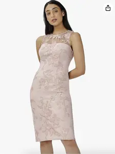 Adrianna Papell Women's Floral Embroidery Sheath Dress