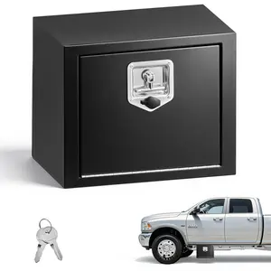 Underbody Truck Tool Box 18 x 12 x 14 Inch - Heavy Duty Steel Trailer Storage Box With Lock And Keys, Waterproof Chest With T-Handle, Durable Steel Construction, Mounting Hardware, For Truck Van SUV, Black