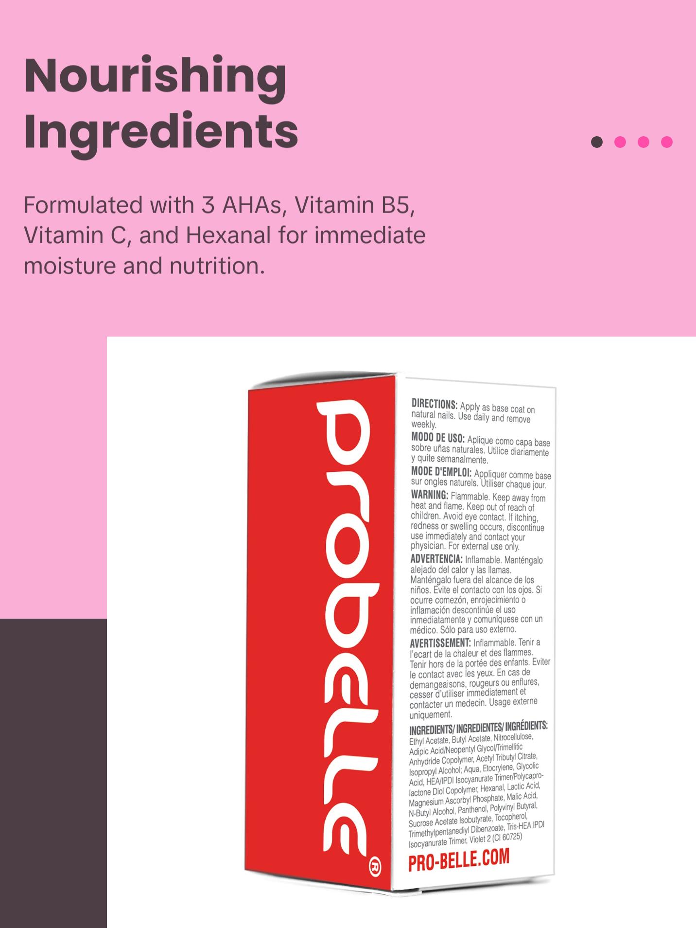 Probelle Nail Strengthening Formula, Nail Growth & Conditioning, Stops Splits, Chips, Cracks & Strengthens Nails, Clear