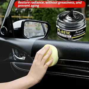 Car Plastic & Rubber Repair Cream, Glossy Paste for Body and Interior, Prevents Fading and Oxidation, Suitable for Bumpers, Leather, Plastics
