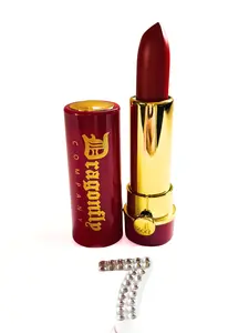 Dragonfly Company Jessie's Girl Lipstick #07 - Rich Red Shade with Gold Trim for Bold Look