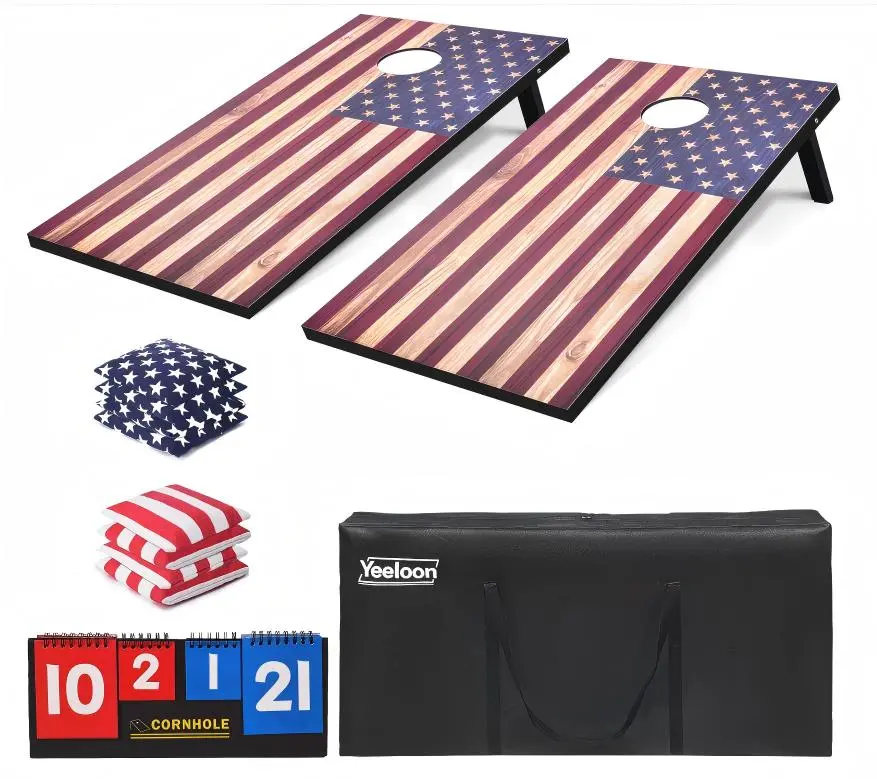 Cornhole Set 4x2 and 3X2 Regulation Size Corn Holes Sets with Carrying Bags & 8 Bean Bags Cornhole Boards Bean Toss Games for Adults Family Outdoor Beach Lawn Outside Backyard Games