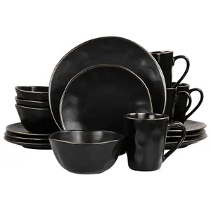 Elama 16-Piece Modern Stoneware Dinnerware Set
