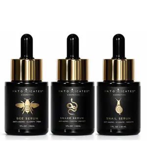 Intoxicated Cosmetics Snail, Snake, & Bee Serum Set - Anti-Aging Trio for Hydration, Repair & Firmness - 1 fl oz Each