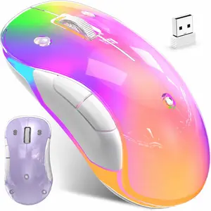 halokin 2.4G LED Wireless Gaming &DIY Office Mouse for Women, Rechargeable Ergonomic Design with Detachable Cover, 1200 DPI Portable Optical Mouse with USB Receiver for Laptop, PC, Desktop and MacBook, 5 Buttons.