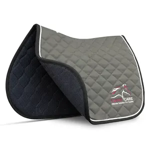 Equine Care English Saddle Pad for Large Horses - Full Size Fit, 12mm Shock-Absorbing Foam, Breathable Mesh, Non-Slip Grip, Durable Quilted Finish