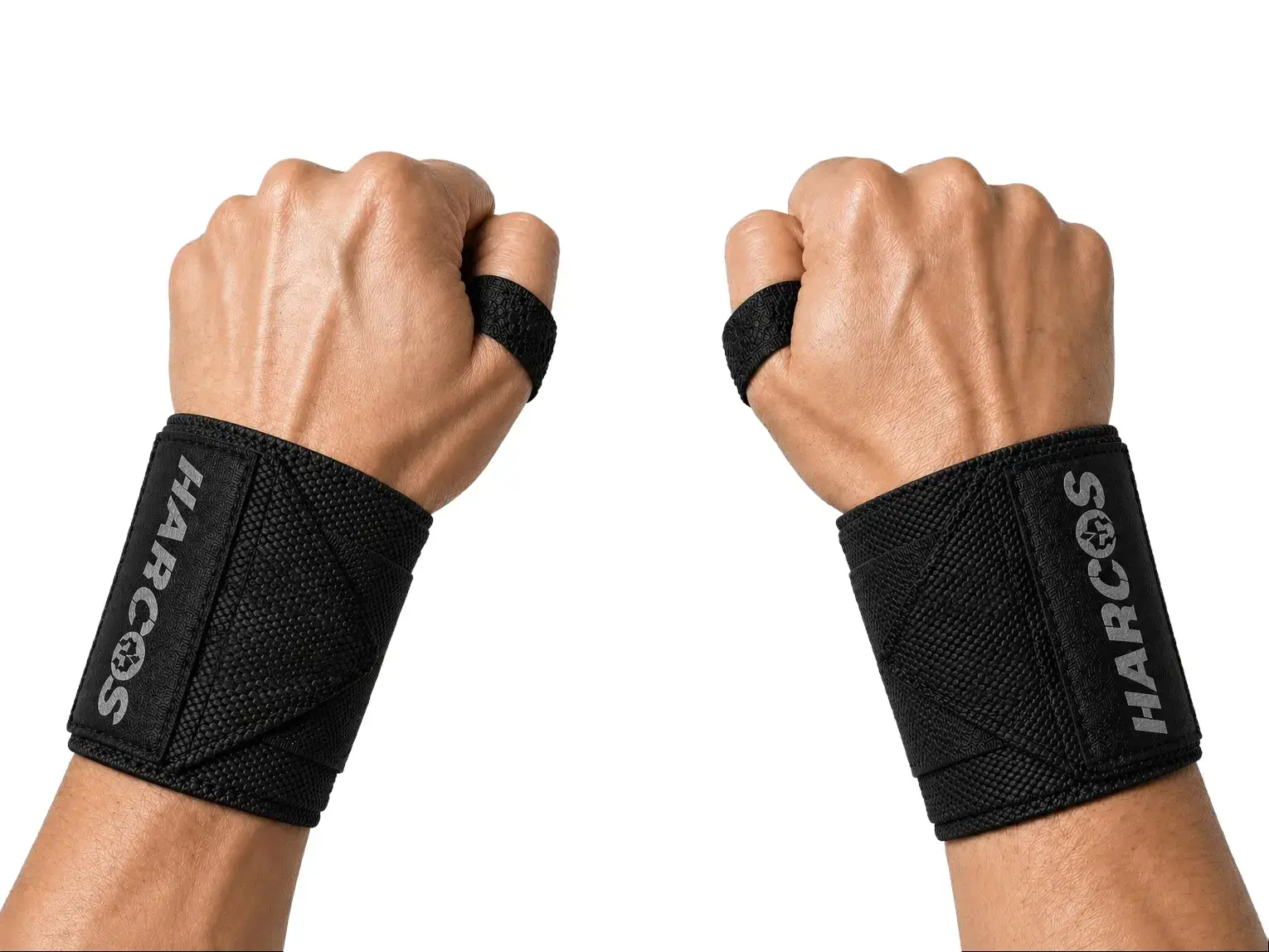 Harcos Cotton Wrist Wraps 18” Adjustable Weightlifting Wrist Support with Thumb Loop