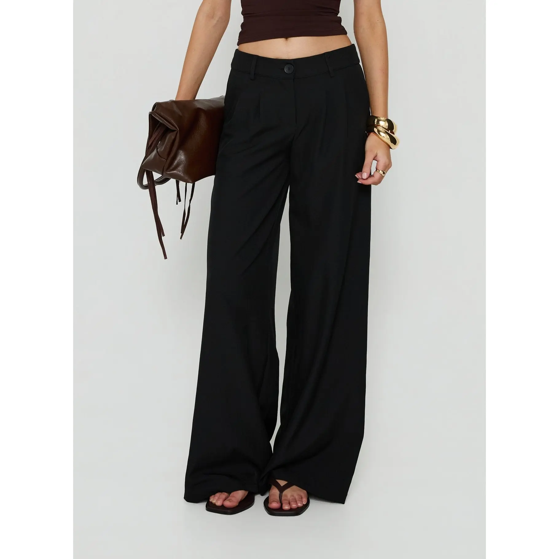 Archer Mid Rise Baggy Pants Black