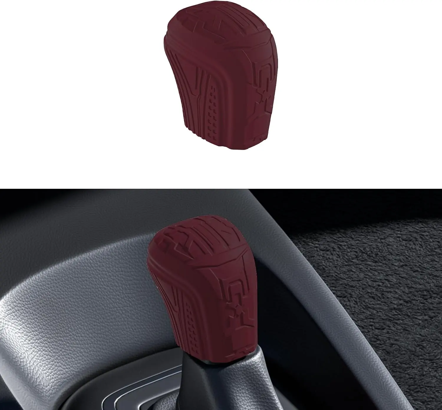 Suitable for 2019-2024 Corolla Corolla Cross,8th Generation Camry,Avalon,Allion,Levin,Frontlander,CHR,Izoa Silicone Automatic Gear Shift Knob Handle Cover,Toyota Car Protection Accessories. (Red)