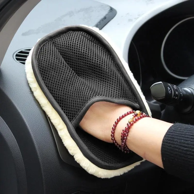 Car Styling Wool Soft Car Washing Gloves Cleaning Brush Motorcycle Washer Care Products Plush Car Wash Gloves Car Detailing Products