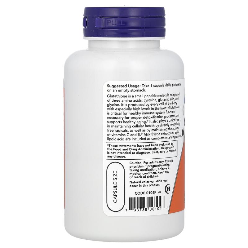 NOW Foods Glutathione With Milk Thistle Extract & Alpha Lipoic Acid, 60 Veg Capsules