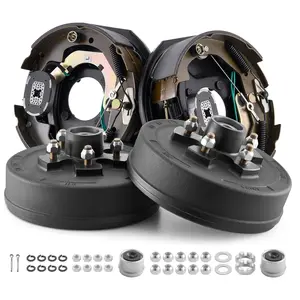 VEVOR  Electric Trailer Brake Assembly, 10 x 2-1/4 Inch, 1 Pair Self-Adjusting Electric Brakes Kit for 3500 lbs Trailer Axle, Backing Plates for Braking System Part Replacement, Fit for Trailers, RVs