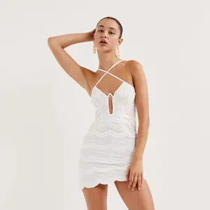 Mimi Mini Dress in White by For Love & Lemons