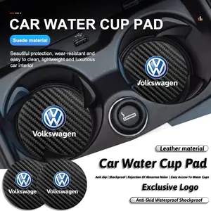 2Pcs Car Water Cup Pad Anti-Slip Coasters Interior Accessories, Car Interior Accessory For Volkswagen VW ID Golf Touareg Passat CC Polo Arteon Jetta Atlas Variant Taos Amarok Tiguan