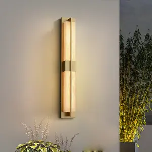 Homary 31" Gold LED Outdoor Wall Lighting Modern Waterproof IP65 Outside Wall Sconce for House