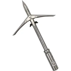 Spearfishing Pole Spear Tip – 6.25" Stainless Steel Twin Barb Double Wing with 6mm Thread, Durable Replacement Spear Head for Ice Fishing, Cold Water & Winter Spearfishing