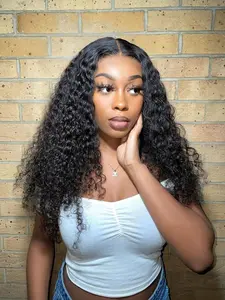 Wigsee Deep Wave Curl 4x4 HD Lace Closure Wig Human Hair Pre-Cut Lace Pre-Plucked Pre-Bleached Bangs Ready to Wear Deep Wavy Wigs
