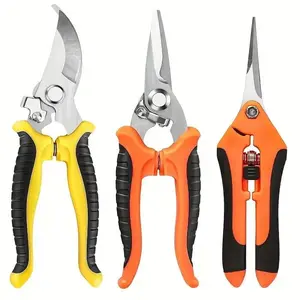 3-Piece Garden Pruning Shears, Stainless Steel Gardening Tools, Garden Cutting Tool, Metal, Durable Pruner Scissors, Pruners for Gardening, Essential Yard Maintenance Kit