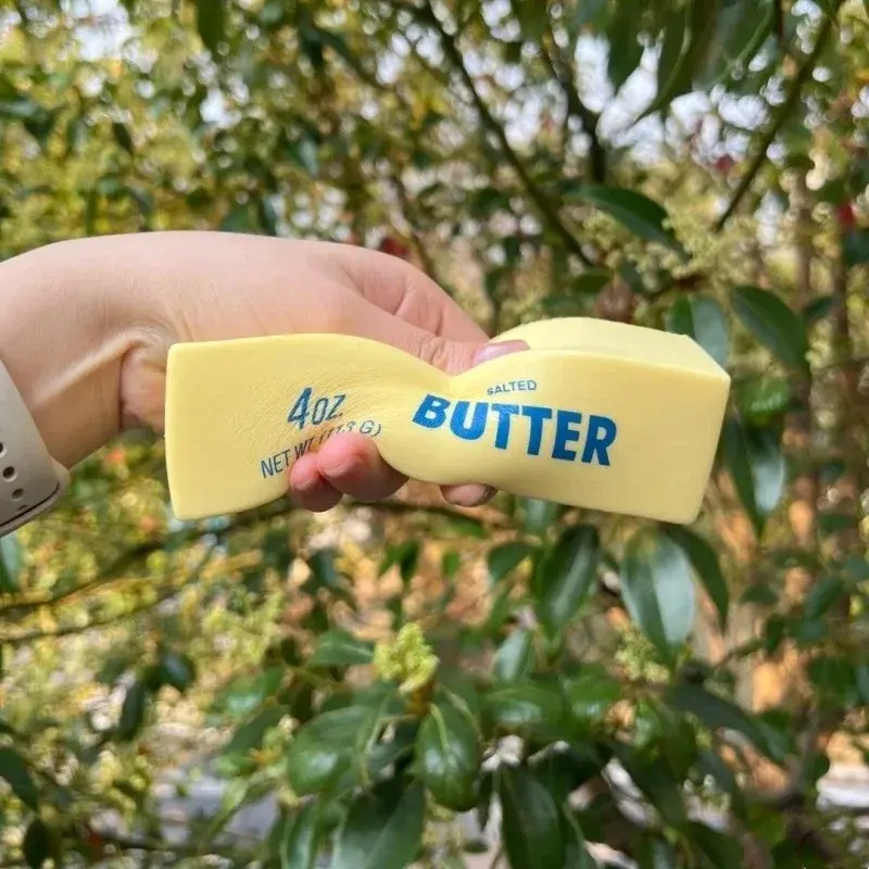 Stress-relief toy butter stick, soft squeeze toy, elastic cheese stick, fun squeeze toy for anxiety relief, birthday gift