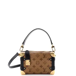 Pre-owned Louis Vuitton Canvas Coated, Leather Shoulder Bags Side Trunk Handbag Reverse Monogram Canvas PM by Rebag