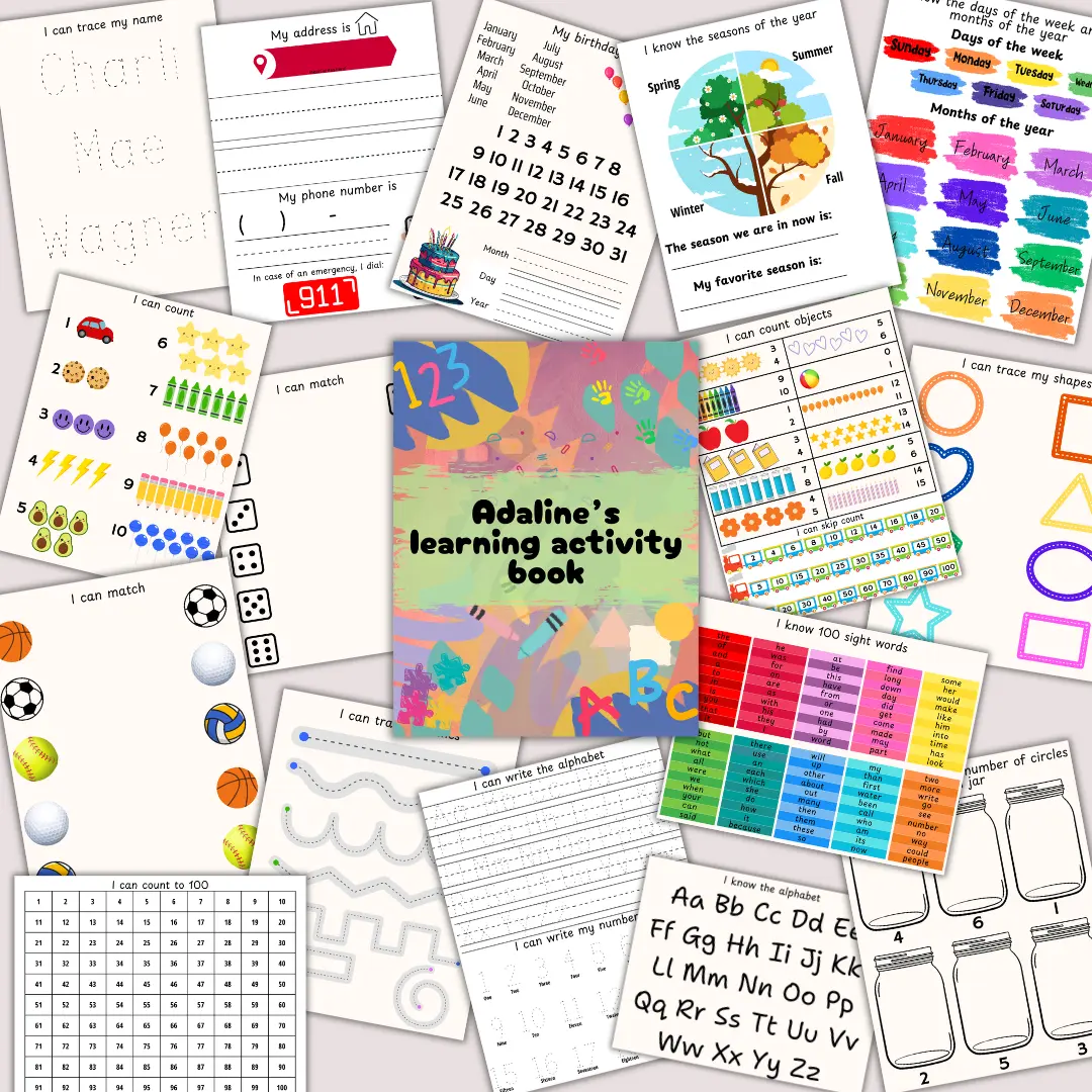 Customized Little Learning Activity Book