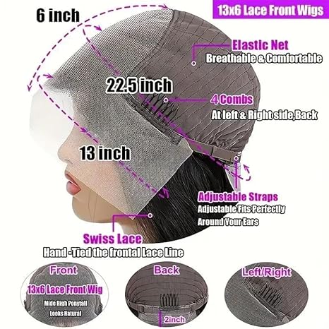 13x6 Reddish Brown Bone Straight Front Human Hair Wig For Women 150% Density Transparent Lace Frontal Wigs Pre Plucked 13x6 Reddish Brown Bone Straight Front Human Hair Wig For Women 150% Density Transparent Lace Frontal Wigs Pre Plucked