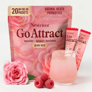 Nestrient Go Attract Women’s Probiotic Drink Mix - Inner Balance & Freshness, Berry Rose (20 Sticks) Magnesium