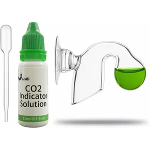 Glass Nano CO2 Drop Checker with Solution for Planted Aquarium System - CO2 Concentration Monitor Set (Nano Drop Checker with Solution)