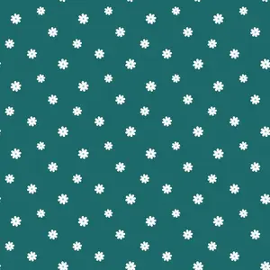 Tiny Daisies on Teal Quilting Cotton Fabric