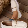 Women's Casual Slip-On Loafers, Thick Soled Loafers, Thick Sole Flatform Comfortable Walking Shoes, Fashionable European Style, Large Size Available, Perfect for Daily Wear, Elegant Casual Shoes, Casual Flat Footwear, Slip Ins Shoes