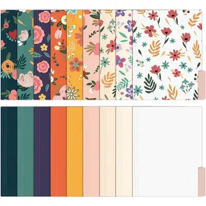 18 Decorative File Folders Floral Folders Cute File Folder, Letter Size Colored File Folders,1/3Cut Tabs, 9.6 x 11.6 Inches, for Office, School,